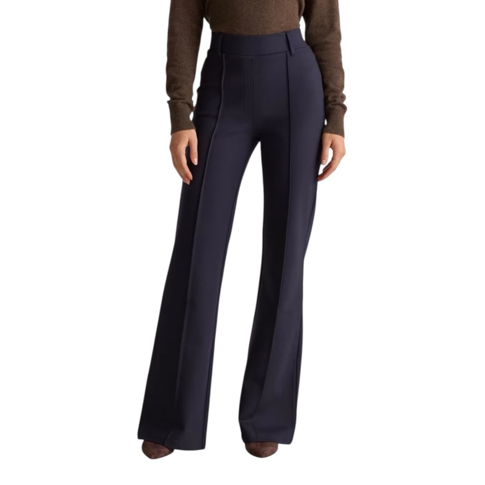 Quince Ultra-Stretch Ponte Flare Pants Women’s Medium Navy High Rise‎